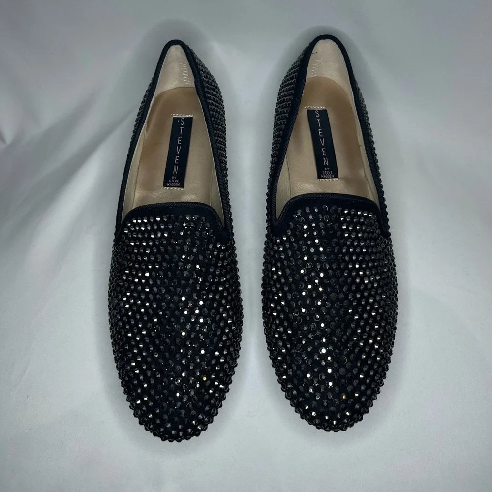 Steve Madden Black Studded Flats NWOT, Women’s Size 7M